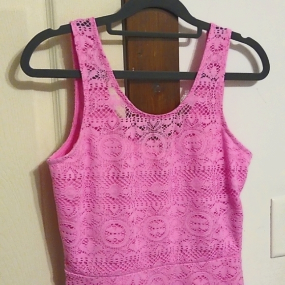 Excellent No Boundaries Pink Lace Dress: M (7-9) - Picture 2 of 8